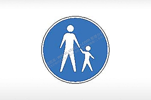 行人儿童通道步行标交通标志运输汽车布告栏危险蓝色白色