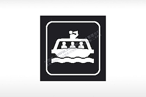 游船标志交通公共标志生活日常公共图标系列布告栏黑色白色