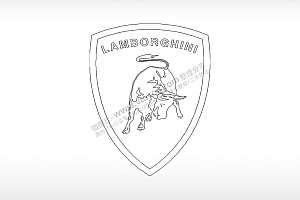兰博基尼跑车汽车logo交通工具PLC格式激光打标文件通用矢量图