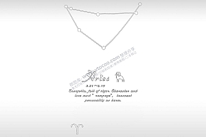 白羊座手机壳个性卡通图案线描PLT格式激光打标文件通用矢量图