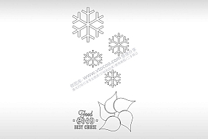雪花good手机壳个性卡通图案线描PLT格式激光打标文件通用矢量图