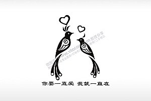 爱鸟誓言个性卡通图案线描PLT格式激光打标文件通用矢量图