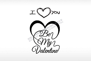 爱情英文祝福节日打火机卡通图EZD格式专用格式激光打标文件