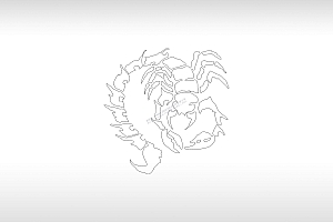 蝎子手机壳个性卡通图案线描PLT格式激光打标文件通用矢量图