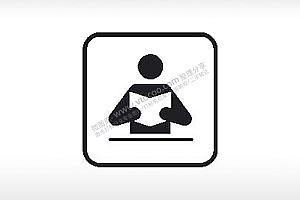 看书图书馆公共标志生活日常公共图标系列布告栏黑色白色