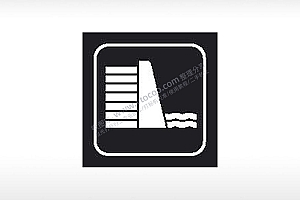 大坝水位公共标志生活日常公共图标系列布告栏黑色白色