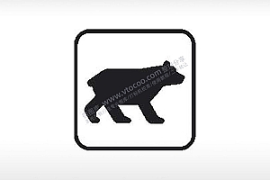 熊出没野生动物保护区交通公共标志生活日常公共图标系列布告栏黑色白色