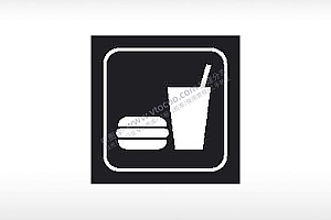 汉堡包可乐M记公共标志生活日常公共图标系列布告栏黑色白色