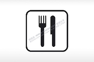 餐厅区餐饮公共标志生活日常公共图标系列布告栏黑色白色