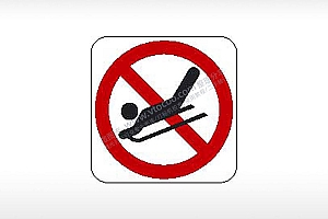 禁止花式滑雪交通公共标志生活日常公共图标系列布告栏黑色白色红色