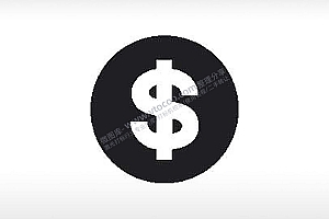 美元美元钱现金硬币货币点公共标志生活日常公共图标系列布告栏黑色白色