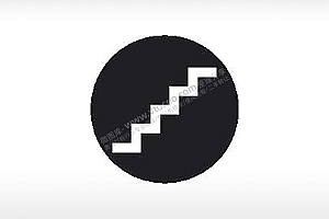 楼梯公共标志生活日常公共图标系列布告栏黑色白色