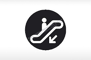 扶手电梯下公共标志生活日常公共图标系列布告栏黑色白色