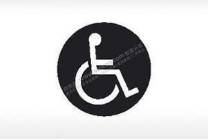 无障碍标识残疾人或轮椅人标公共标志生活日常公共图标系列布告栏黑色白色