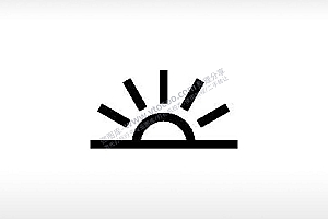 日出天气公共标志生活日常公共图标系列布告栏黑色白色