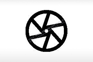 光圈摄影相机拍摄logo公共标志生活日常公共图标系列布告栏黑色白色