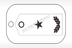 军官军衔将官少尉军事项链AI8.0格式激光打标文件通用矢量图