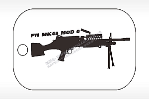 FN MK48 Mod 0轻机枪军事项链AI8.0格式激光打标文件通用矢量图