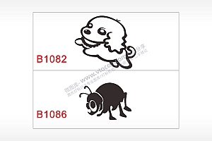 汽车贴花卡通名图精品车贴精选AI8.0格式激光打标文件通用矢量图