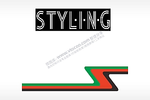 STYLING线条涂鸦形状汽车贴花卡通名图精品车贴精选