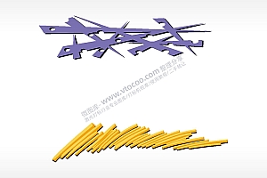 汽车贴花卡通名图精品车贴精选AI8.0格式激光打标文件通用矢量图