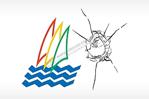 帆船破碎破洞汽车贴花卡通名图精品车贴精选