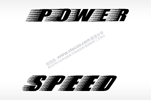 POWER SPEED汽车贴花卡通名图AI8.0格式激光打标文件通用矢量图