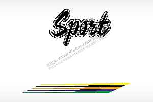 Sport汽车贴花精品车贴精选AI8.0格式激光打标文件通用矢量图