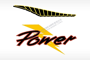 Power汽车贴花精品车贴精选AI8.0格式激光打标文件通用矢量图