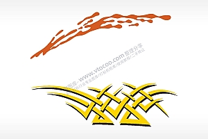 稻草溅水汽车贴花精品车贴精选AI8.0格式激光打标文件通用矢量图