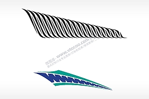 波纹线条汽车贴花卡通名图AI8.0格式激光打标文件通用矢量图