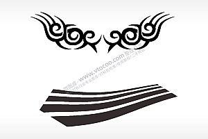 汽车贴花卡通名图精品车贴精选AI8.0格式激光打标文件通用矢量图