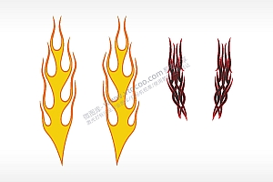 涂鸦形状汽车贴花精品车贴精选AI8.0格式激光打标文件通用矢量图