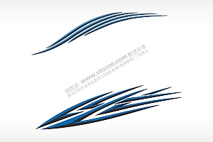 线条汽车贴花精品车贴精选AI8.0格式激光打标文件通用矢量图