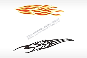 汽车贴花卡通名图精品车贴精选AI8.0格式激光打标文件通用矢量图