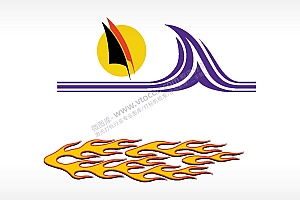 太阳帆船汽车贴花精品车贴精选AI8.0格式激光打标文件通用矢量图