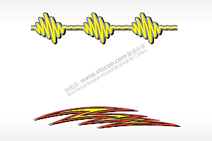 汽车贴花卡通名图精品车贴精选AI8.0格式激光打标文件通用矢量图