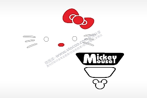 Hello Kitty Mickeyouse汽车贴花卡通名图精品车贴精选