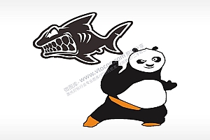 鲨鱼功夫熊猫汽车贴花卡通名图精品车贴精选