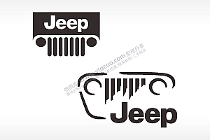 Jeep品牌汽车贴纸精品车贴精选AI8.0格式激光打标文件通用矢量图