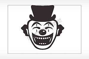 小丑脸卡通名图精品车贴精选AI8.0格式激光打标文件通用矢量图