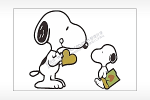 父子史努比卡通汽车贴花卡通名图精品车贴精选