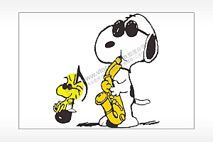 乐队乐器史努比卡通汽车贴花卡通名图精品车贴精选