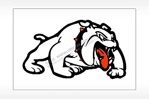 斗牛犬卡通名图精品车贴精选AI8.0格式激光打标文件通用矢量图