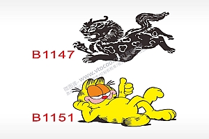 汽车贴花卡通名图精品车贴精选AI8.0格式激光打标文件通用矢量图