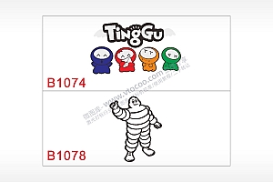 TingGu 米其林汽车贴花卡通名图精品车贴精选