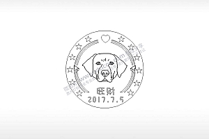 圆形版4旺财宠物狗牌PLT格式激光打标文件通用矢量图