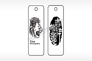 狮子Lion吉祥如意车牌钥匙链AI8.0格式激光打标文件通用矢量图
