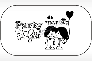 Party爱情气球车牌钥匙链AI8.0格式激光打标文件通用矢量图