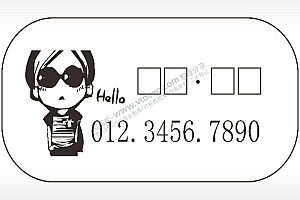 Hello填字车牌钥匙链AI8.0格式激光打标文件通用矢量图